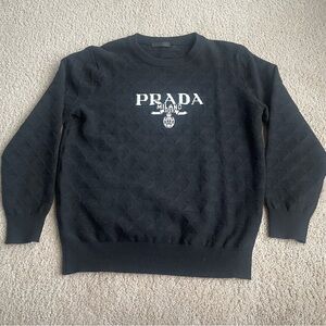 Prada Black Crewneck Men's Sweater